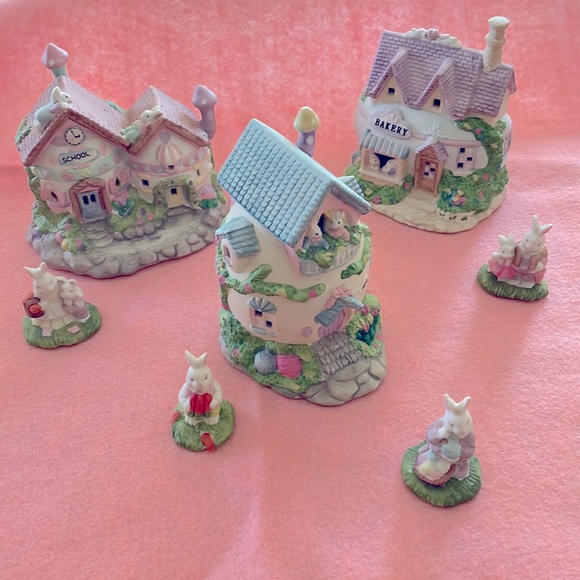 Seasonal Specialties Other Vintage Lighted Easter Village With